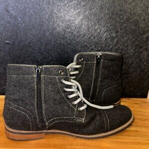 Giorgio Brutini Ventana Cap-toe Boots In Gray Wool Men's Size 9